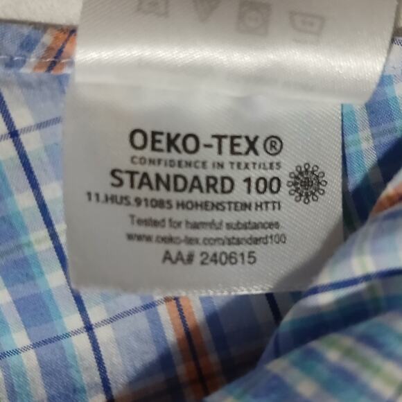 Lauren Ralph Lauren 17x34/35 Long-sleeved blue plaid button-up regular fit - Picture 12 of 14